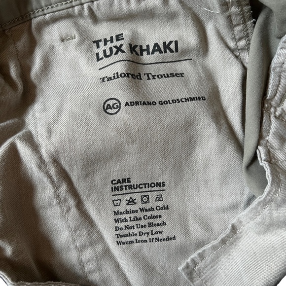 Ag Adriano Goldschmied Lux Khaki Tailored Trousers Mens Straight Leg Lt Green 31 - Picture 10 of 11